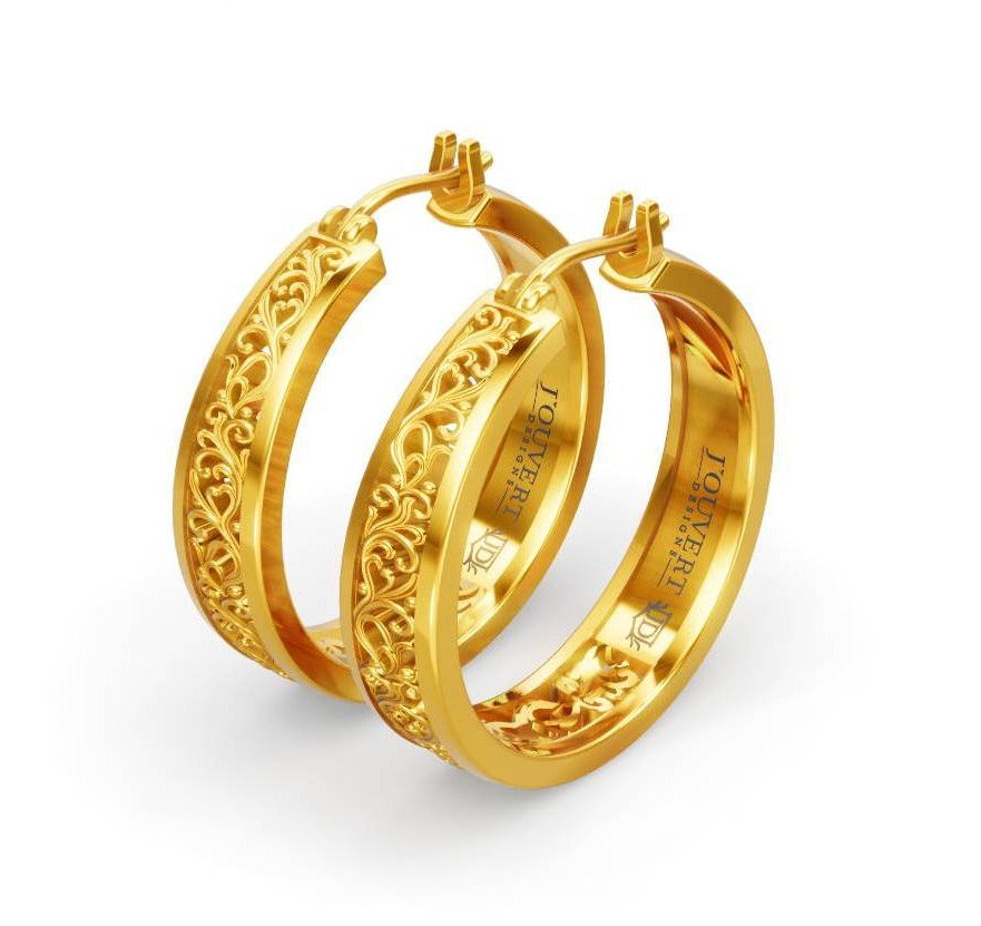 Heirloom Scroll Hoop Earrings
